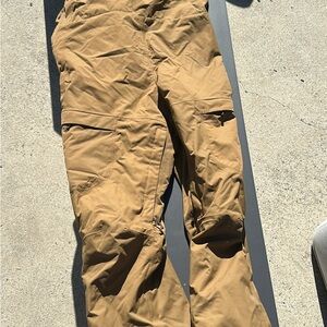 Mountain Hardwear women’s tan brown snow bibs, size small